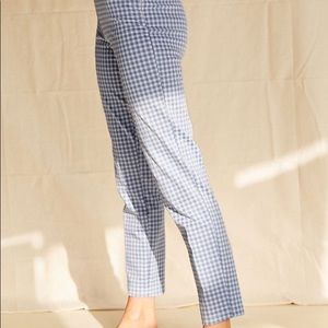 Gingham zippered pants